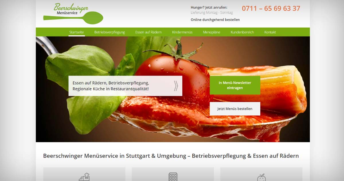 Bild von der Webseite von Beerschwinger Menüservice